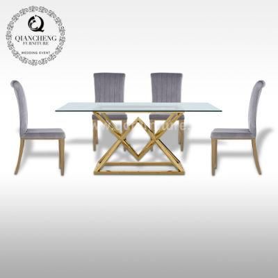 Modern Velvet Fabric Dining Table and Chair