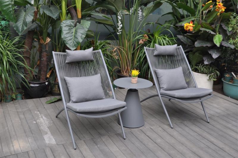 Modern Outdoor Garden Rattan Aluminum Leisure Chair with Table