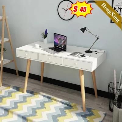 Popular Style Inquiry Wooden Modern White Color Office School Furniture Square Study Computer Table with Storage Cabinet