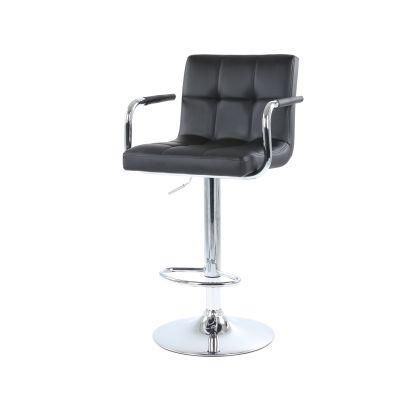 Modern Square PU Leather with Handle Adjustable Barstool Bar Counter Stool
