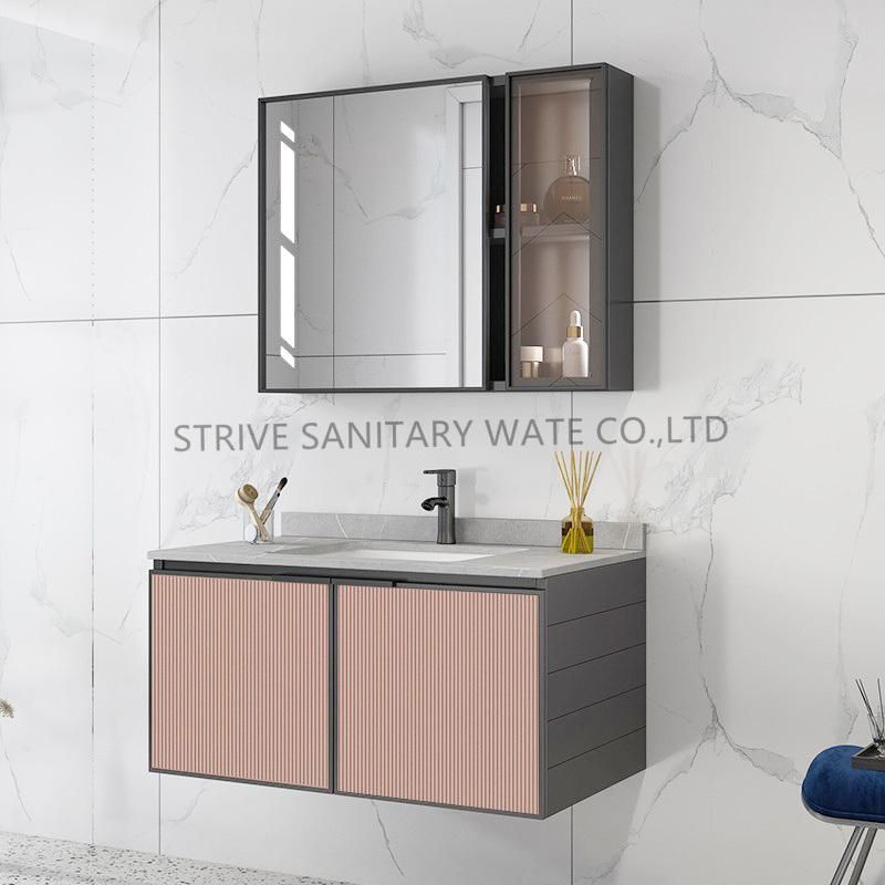 Modern Luxury PVC Bathroom Vanity with LED Mirror