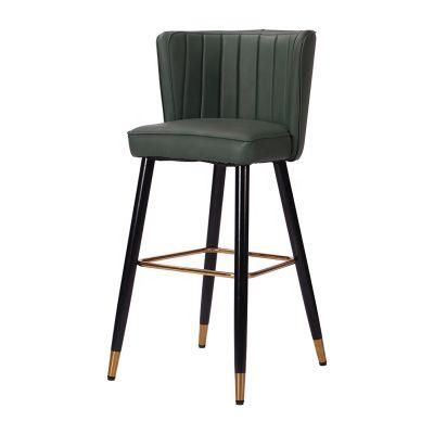 Hotel Furniture China Manufacture Modern Fabric Cover Metal Leg Modern Bar Stool Chair