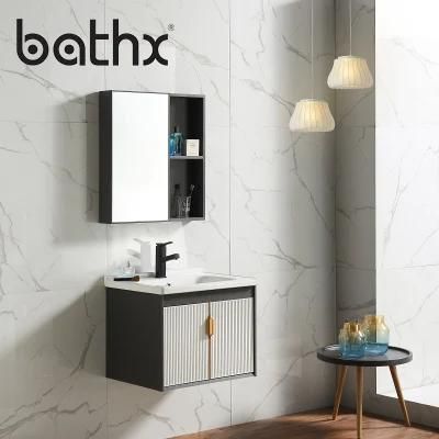 Modern Design Cabinet Space Aluminum Wall-Mounted Bathroom Cabinet Vanities at The Corner