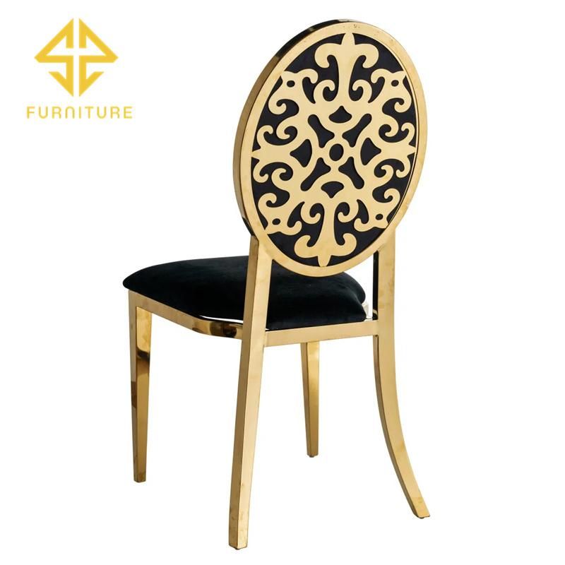 Modern Luxury Stainless Steel Frame Velvet Cushion Wedding Chair for Event Banquet Using