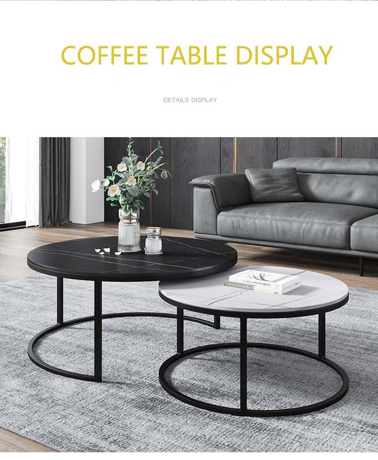 Balcony Outdoor Industrial Luxury Furniture Marble Coffee Table for Sale