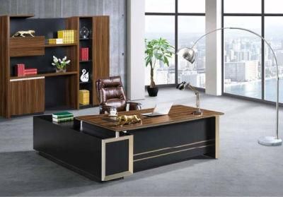 Dark Walnut Chipboard Modern Melamine Executive Office Table