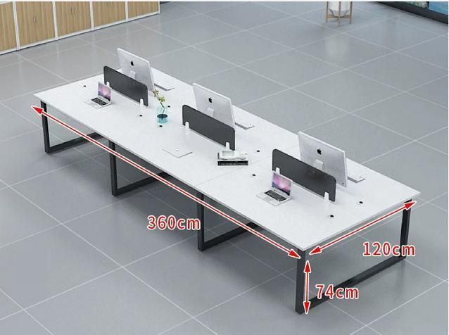 4 Persons Modern Office Wooden Furniture Staff Work Table Desk