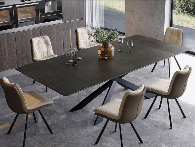 2022 Sungold Hot Sale Luxury Marble Table Extendable Dining Tables