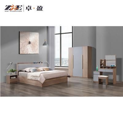 Home Wooden Furniture Foshan King Size Hydraulic Bed Bedroom Set