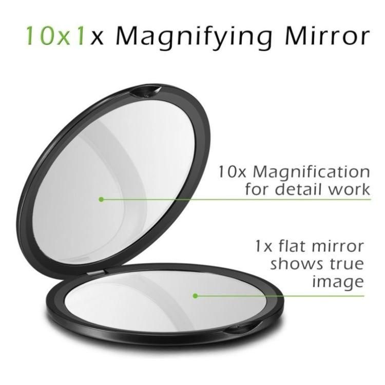 Factory Direct Two Sided 10X Magnifying Pocket Mirror