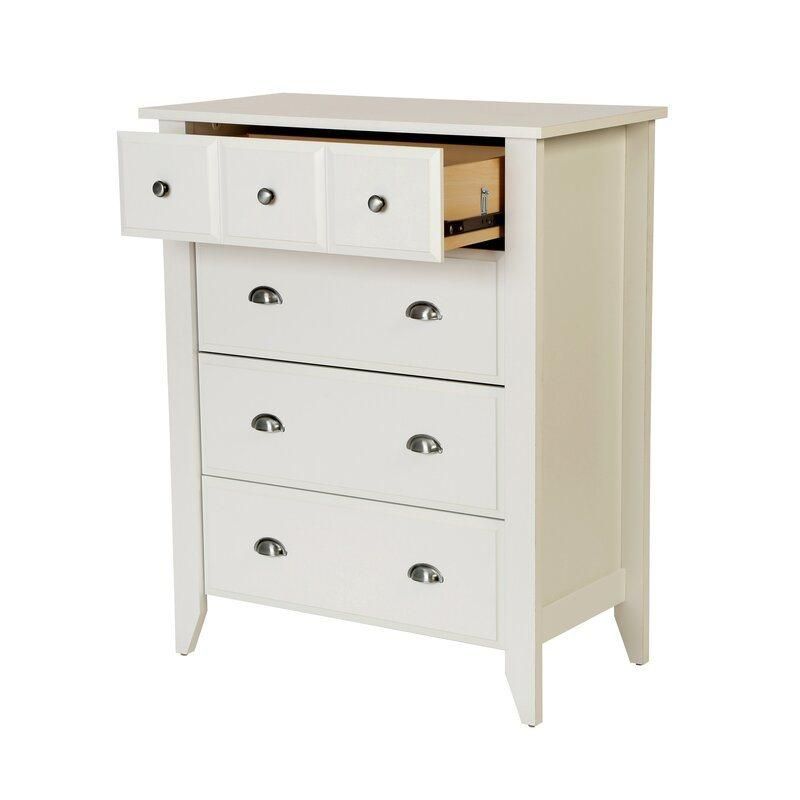 Antique Furniture Soft White Finish 4 Drawer Chest Sideboard for Living Bedroom