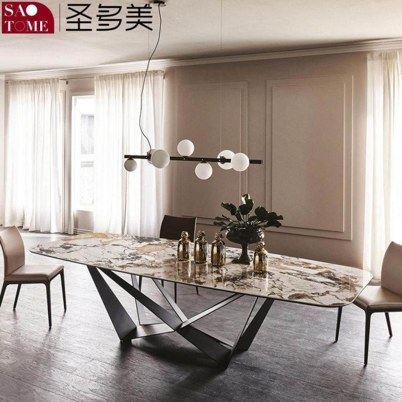 Modern Living Room Dining Room Furniture High-Grade Rock Plate Dining Table