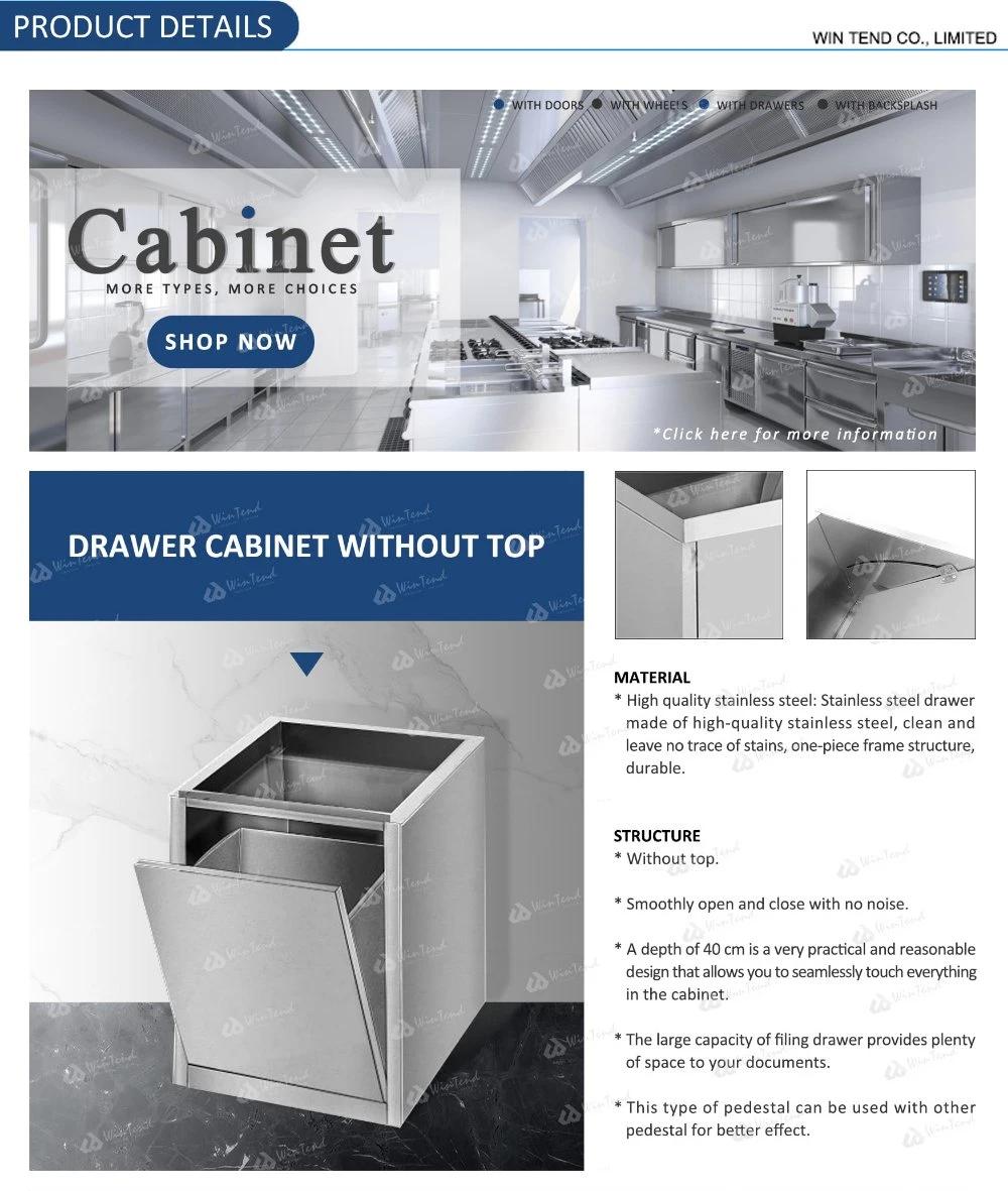 Restaurant Kitchen Stainless Steel Drawer Cabinet Without Top