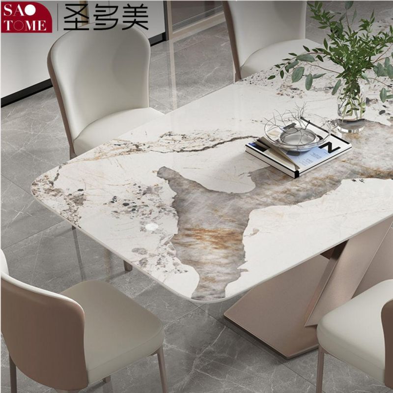 Modern Rock Board Furniture Cross Table Dining Table