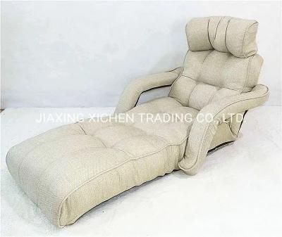 Beige Fabric Leisure Recliner Folding Floor Singe Sofa Daybed