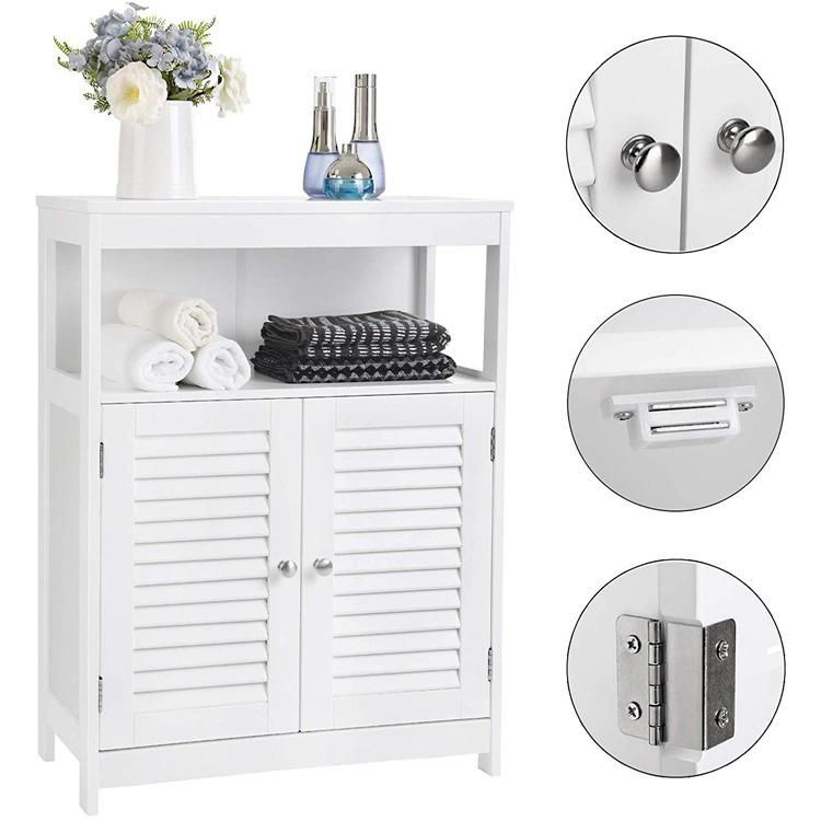 Factory Directly Sell Modern Furniture Mirror White Vanity PVC Bathroom Cabinet with Washing Basin