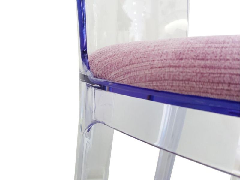 Modern Elegant Furniture Acrylic Transparent Banquet Chair with Cushion