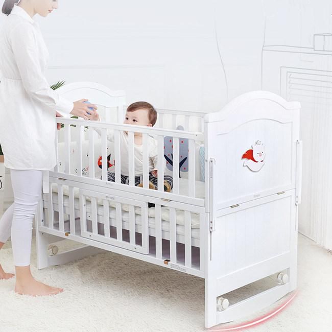 Chinese Cama Bebe/ Kids Babies Children Toddler Bed Crib Swing Cot Solid Wood/Infant Beds/Baby Furniture
