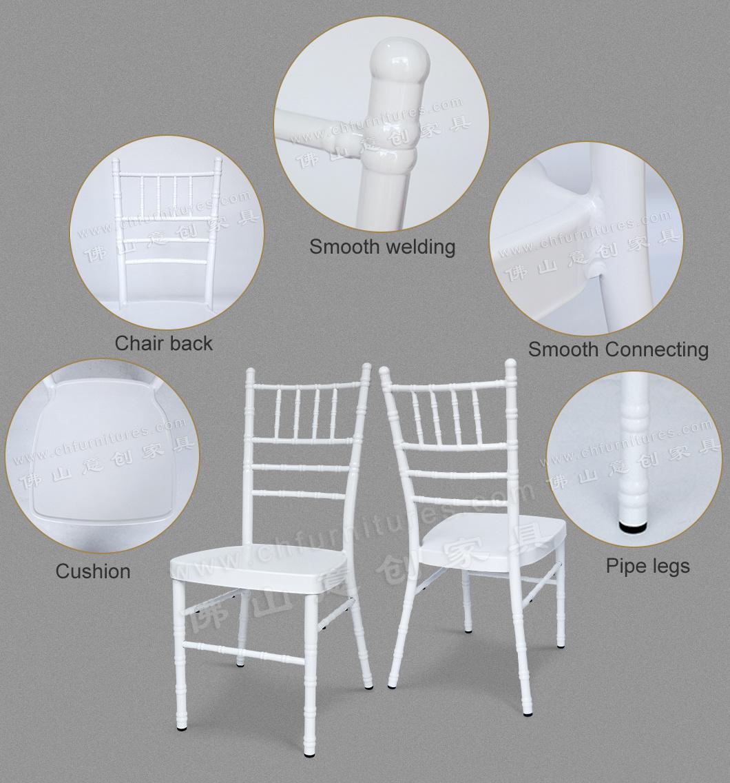 Wholesale Stacking White Metal Tiffany Chiavari Wedding Chair for Event and Banquet