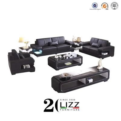 China Living Room Home Sectinal Top Grain Genuine Leather Leisure 1+2+3 Sofa Chair Furniture