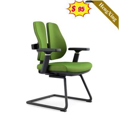 Green Fabric Office Furniture Simple Design Metal Legs Meeting Waiting Room Training Chair