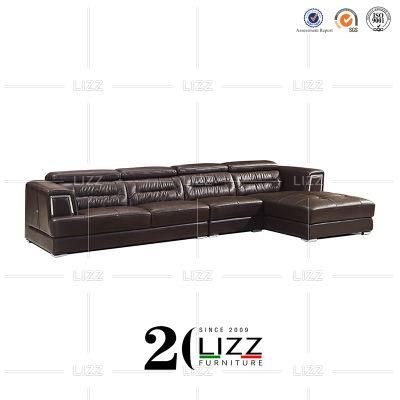 Classical Style L Shape Modern Home Furniture Commercial Luxury Genuine Leather Corner Sofa