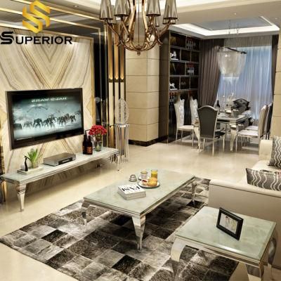 Home Living Room Furniture Marble TV Stand and Coffee Table