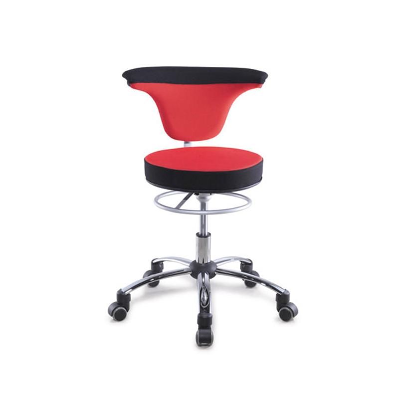 Dental Assistant Medical Stool Round Seat Chair with Adjustable Backrest