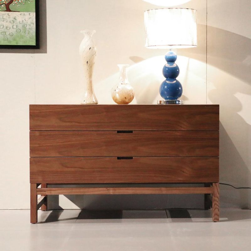 Modern Home Living Room Furniture Veneer Wooden Side Cabinet with Drawer Storage