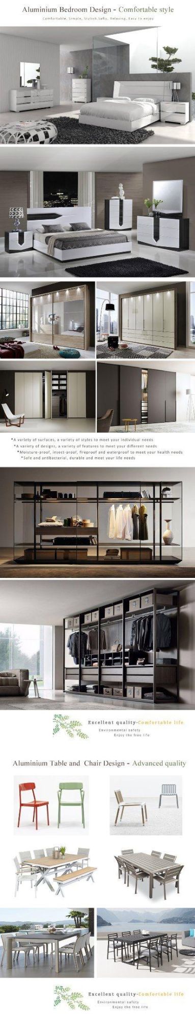 Modern Simple Aluminum Wood Grain Combined Kitchen Cabinet Interior Furniture
