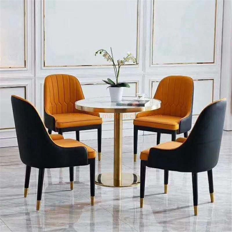 Wholesale Modern Home Dinner Furniture Metal Legs PU Leather Dining Chair Metal Chair Butterfly Back Stainless Steel Wedding Furniture Event Dining Chair