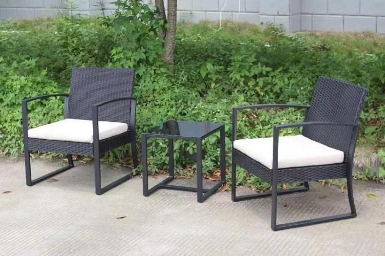 2 Seater Garden Sets Outdoor Furniture Plastic Rattan Chairs and Dining Table Set Modern