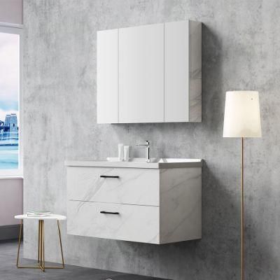 Small Single Sink Cheap White Bathroom Solid Wood Cabinet Bedroom Vanity
