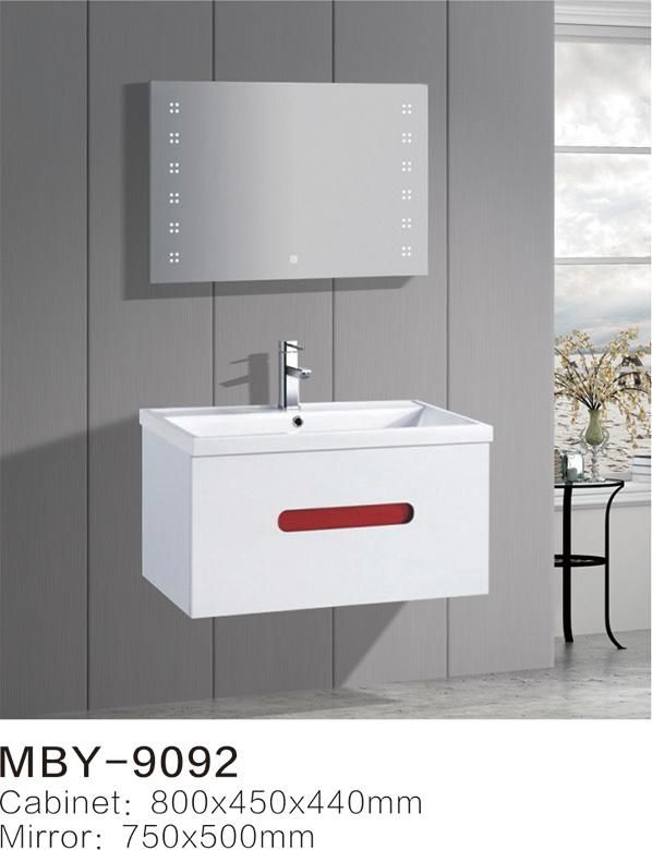 New Design Floor Standing Round Mirror Handless Modern Vanity Bathroom Cabinet