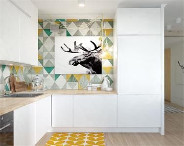 Nordic Design Practical Freestanding Modular White Lacquer Kitchen Cabinet