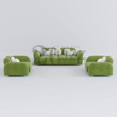 2022 Latest New Design Modern Home Uphoslster Furniture Italian Style Living Room Green Fabric Sofa