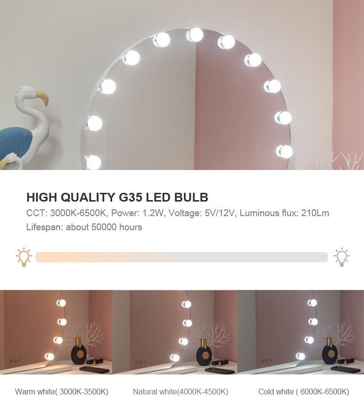 Home Products Bedroom Mirror Home Decoration LED Wholesale Lighted Makeup Mirror