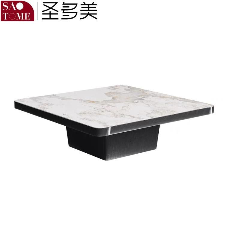 Luxury Living Room Furniture Steel Frame Square Coffee Table