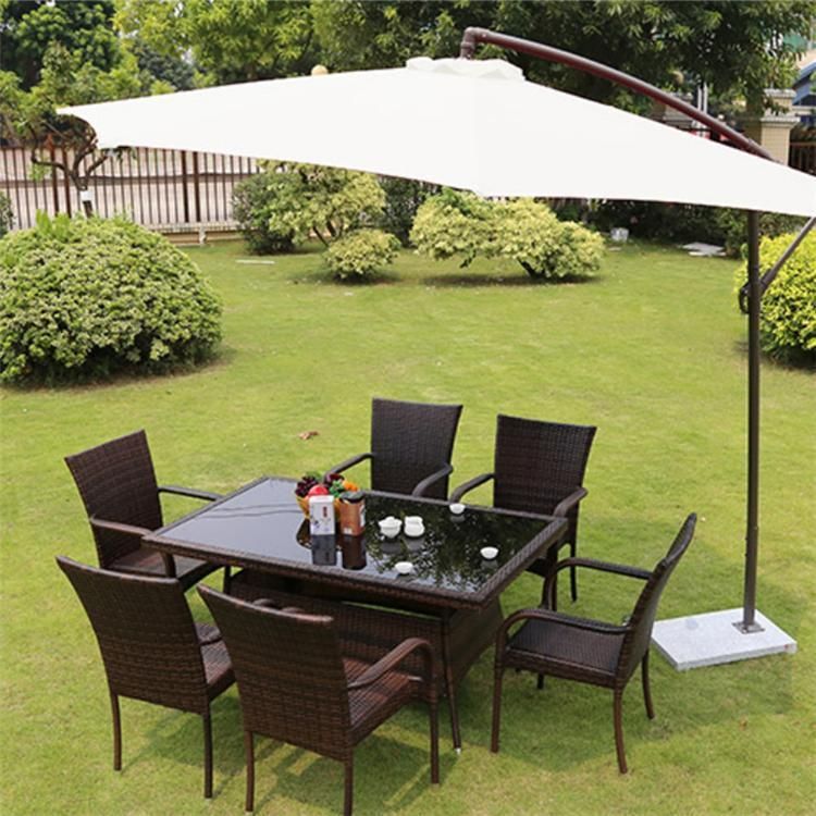 Retro Modern Popular Rattan Aluminum Table Chairs Leisure Outdoor Garden Furniture Set