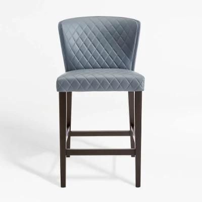 New Luxury Modern Solid Wood Cafe Bistro Bar Stool Chair with Fabric or Leather Seat