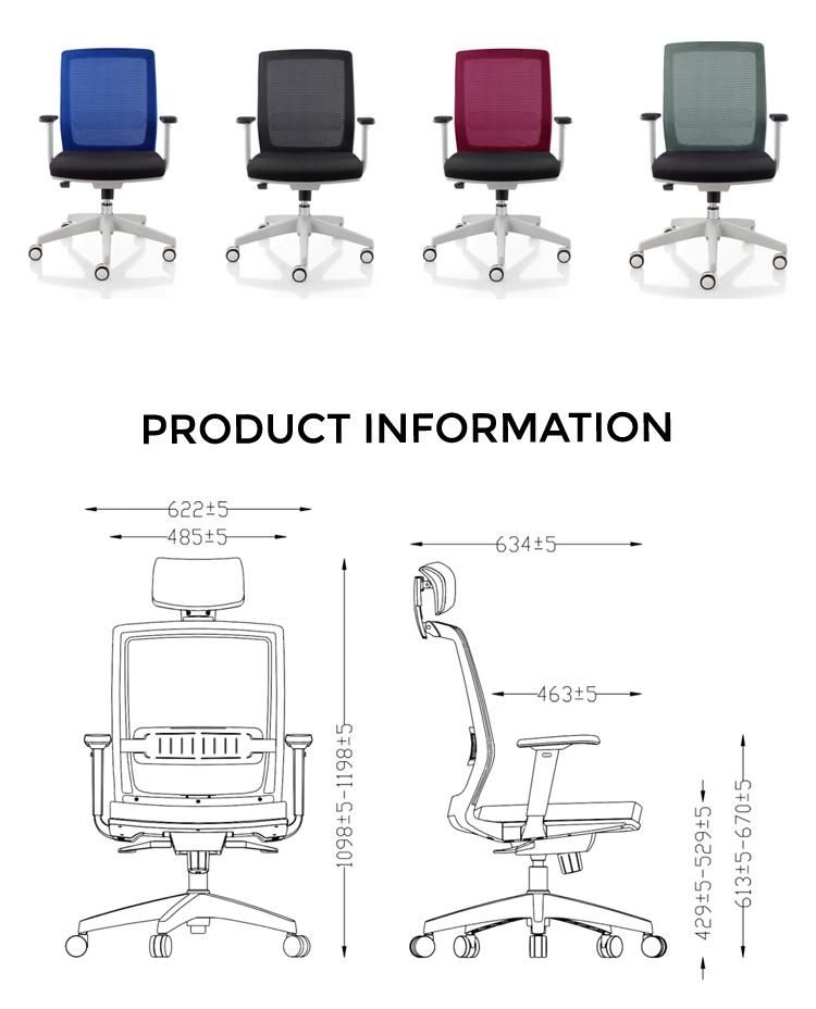Ergonomic Blue Mesh Fabric Office Modern Computer Office Furniture Swivel Chairs