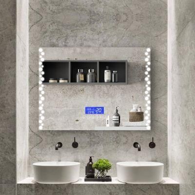 Dimmable Brightness LED Wall Bathroom Mirror with LCD Display