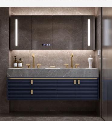 Modern Minimalist Rock Board Bathroom Cabinet Combination Smart Mirror LED Light Luxury Bathroom Vanity Cabinet Floor Bathroom