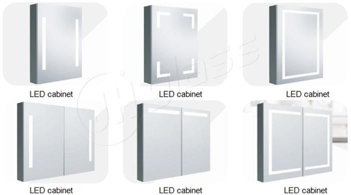 IP44 Vanity Bathroom Mirror Cabinet with Light Aluminum Frame