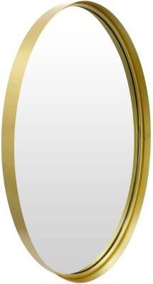 Oval Wall Mirror, 20X28&quot; Contemporary Bathroom Mirrors for Wall, Oval Shaped Metal Gold Frame Wall-Mounted for Bathroom, Entryway, Living Room