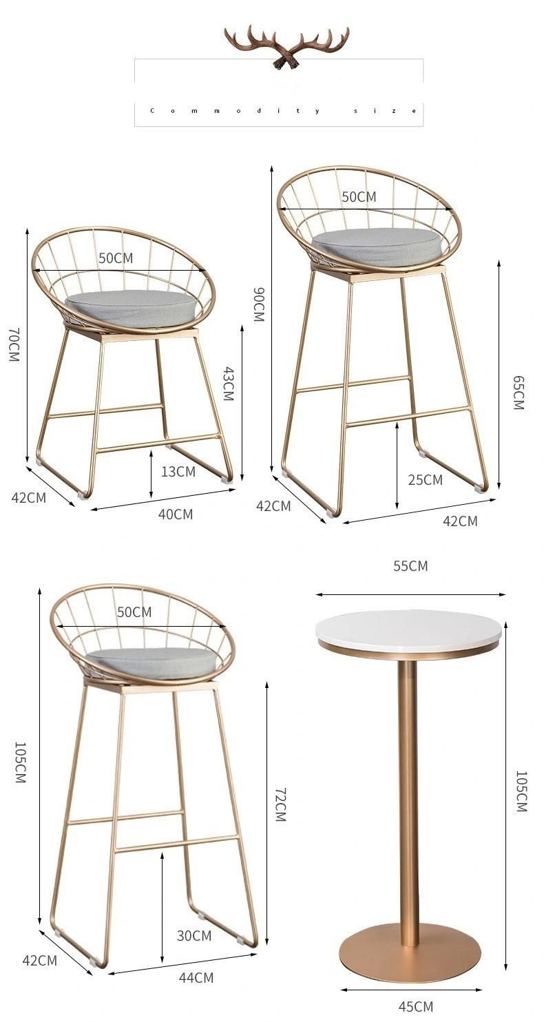 Nordic Marble Bar Table Modern High Table and Chair Hotel Small Round Table 0290