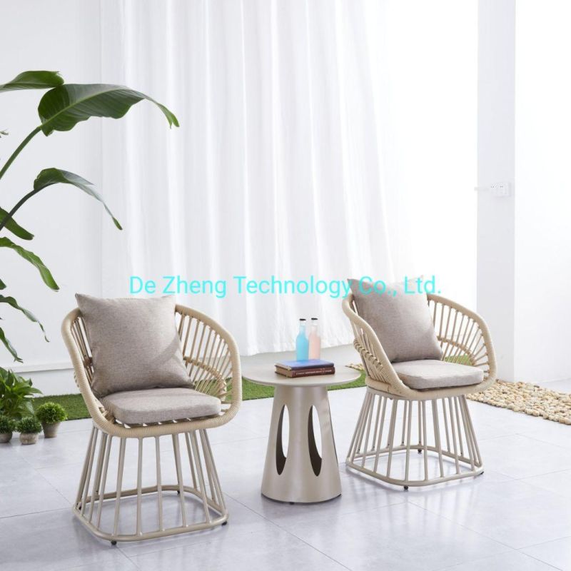 Modern Restaurant Aluminum Balcony Set Antique Rope Hotel Chair Style Restaurant Furniture