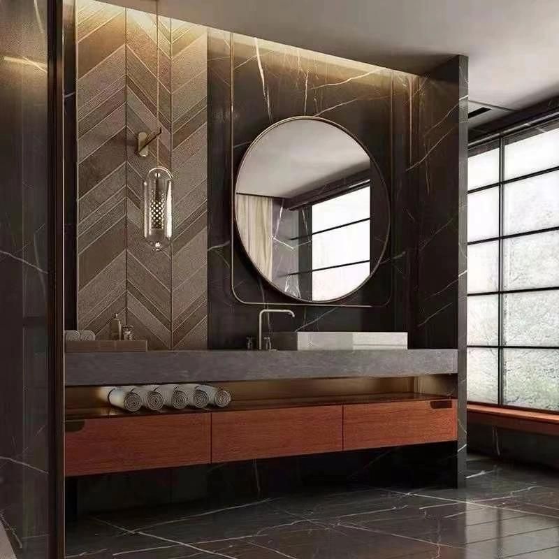 OEM Marble Stone Modern Wall MDF Wooden Bathroom Hotel Furniture