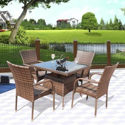 Popular Portable Outdoor Garden Rattan Dining Table and Chair Set