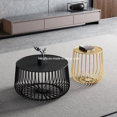 Industrial Office Leisure Furniture Metal Black Coffee Table for Bedroom